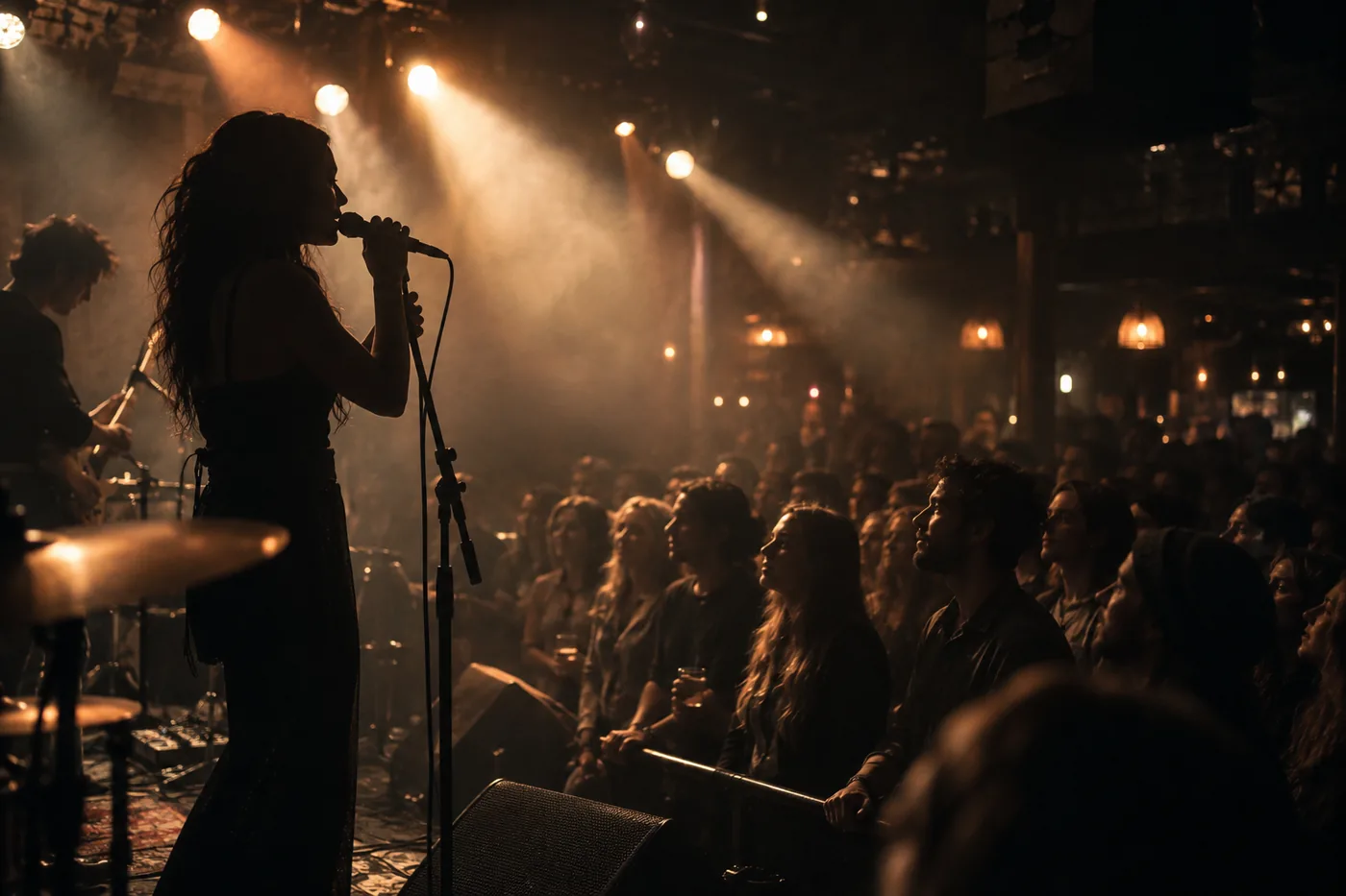 Singer performing for a live audience